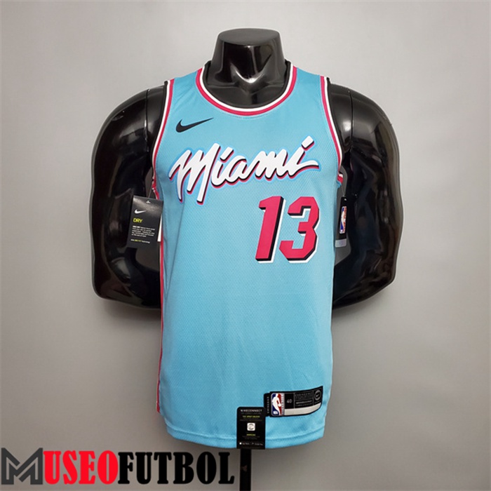 Camiseta Miami Heat (Adebayo #13) Azul Escote redondo