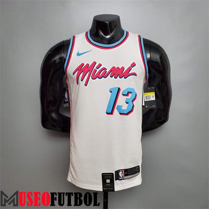 Camiseta Miami Heat (Adebayo #13) Blanco Escote redondo