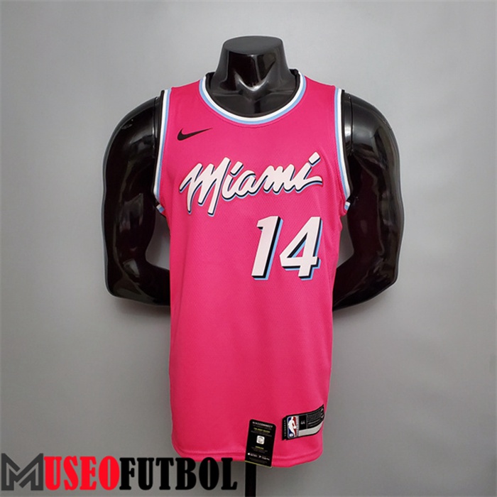 Camiseta Miami Heat (Herro #14) Rosa Escote redondo