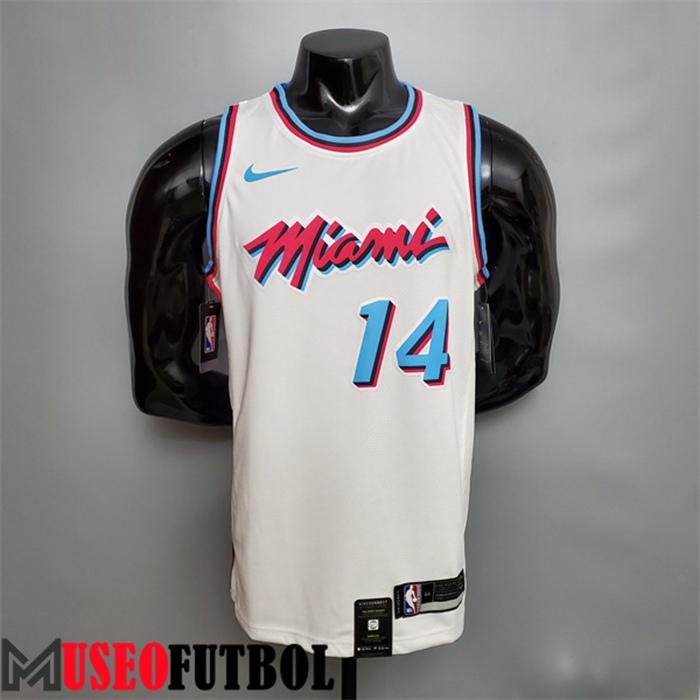 Camiseta Miami Heat (Herro #14) Blanco Escote redondo