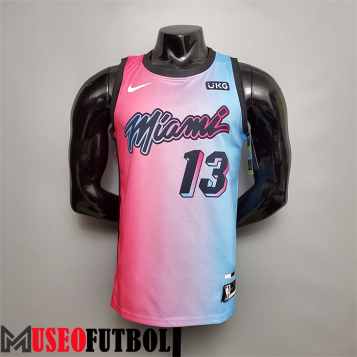 Camiseta Miami Heat (Adebayo #13) Rosa/Azul Gradient Color City Edition