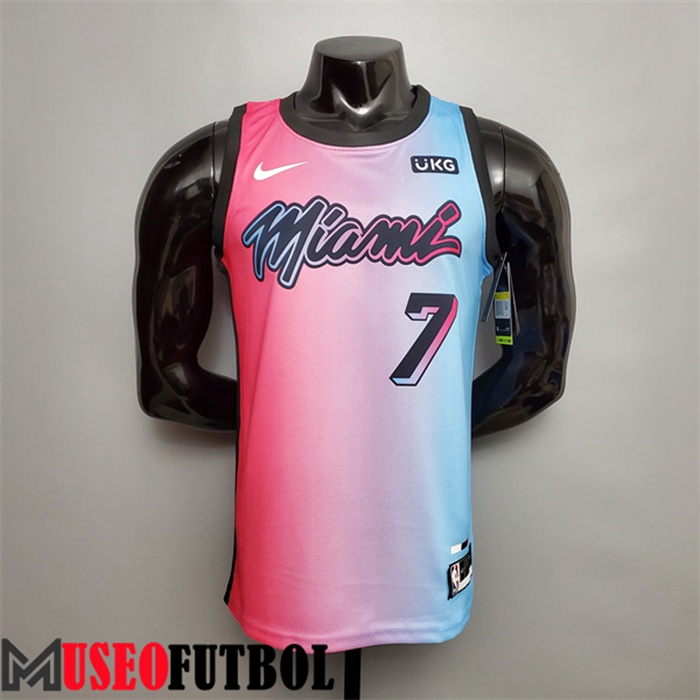 Camiseta Miami Heat (Dragic #7) Rosa/Azul Gradient Color City Edition