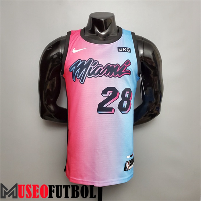 Camiseta Miami Heat (Iguodala #28) Rosa/Azul Gradient Color City Edition