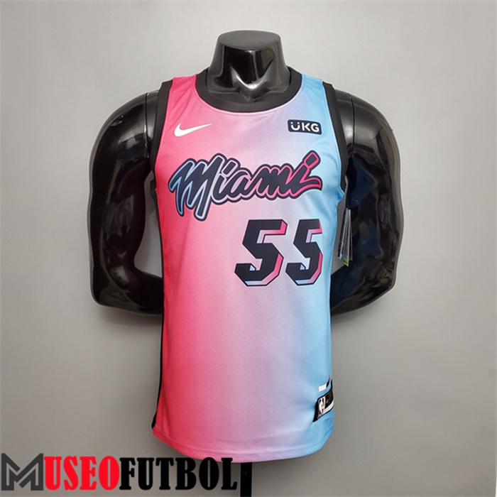 Camiseta Miami Heat (Robinson #55) Rosa/Azul Gradient Color City Edition