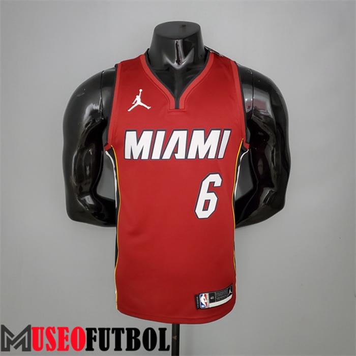 Camiseta Miami Heat (James #6) Vin Rojo