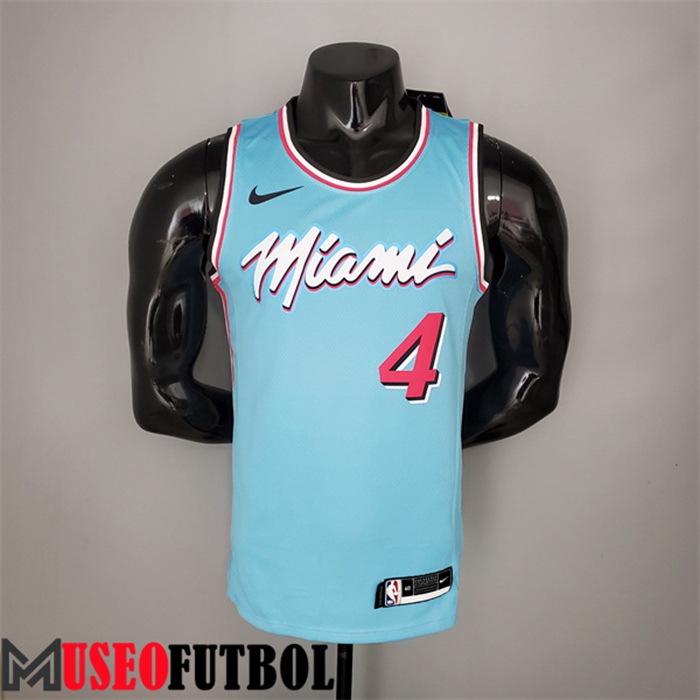 Camiseta Miami Heat (Oladipo #4) Azul Escote redondo