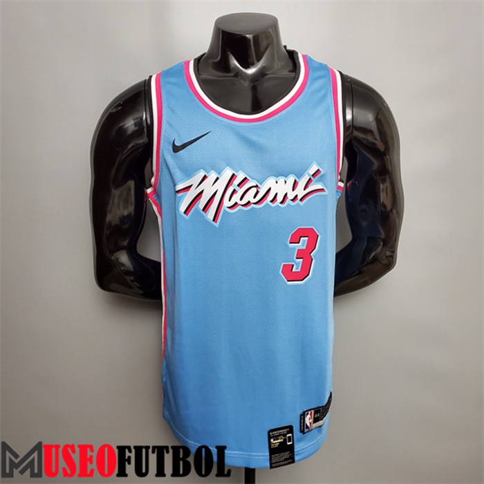 Camiseta Miami Heat (Wade #3) Azul Escote redondo