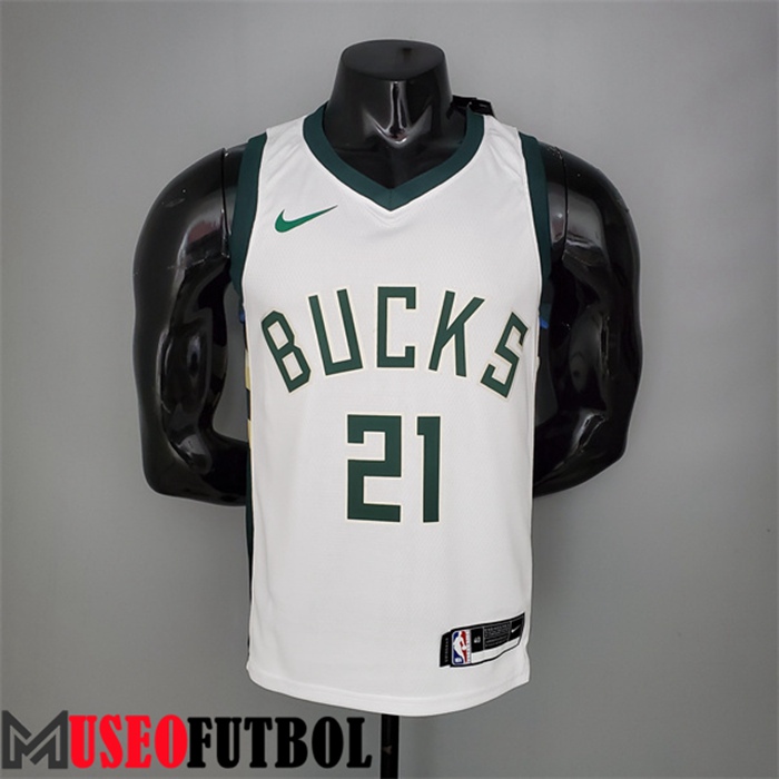 Camiseta Milwaukee Bucks (Holidoay #21) 2021 Primera Blanco