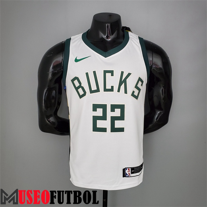 Camiseta Milwaukee Bucks (Middleton #22) 2021 Primera Blanco