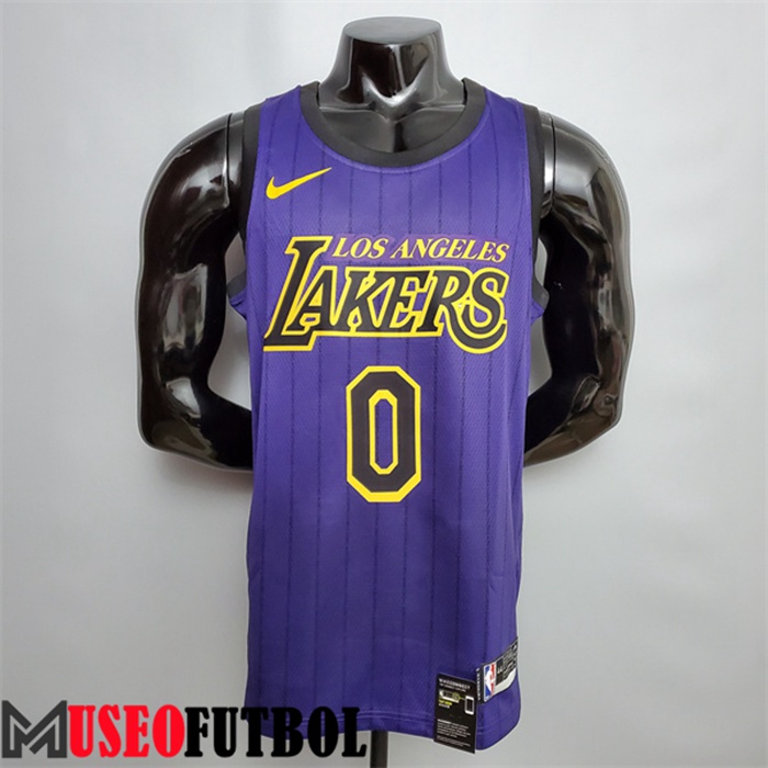 Camiseta Los Angeles Lakers (Kuzma #0) Púrpura Escote redondo