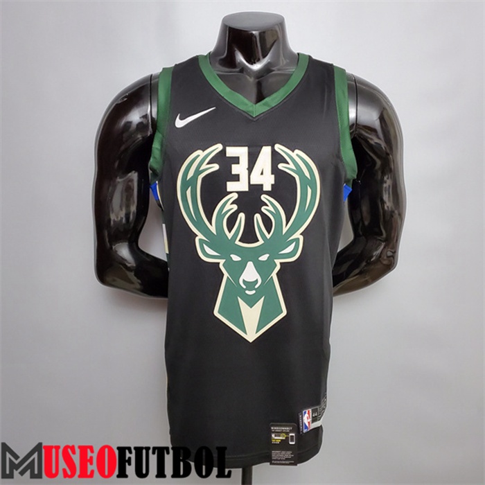 Camiseta Milwaukee Bucks (Antetokounmpo #34) Negro