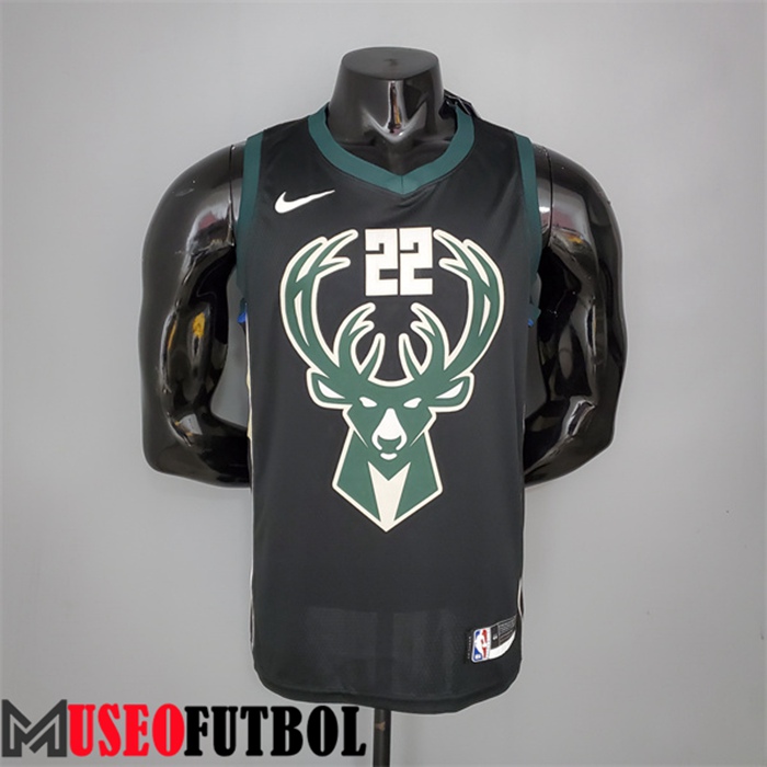 Camiseta Milwaukee Bucks (Middleton #22) Negro