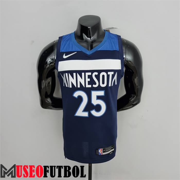 Camiseta Minnesota Timberwolves (Rosa #25) Azul Royal 75 Aniversario