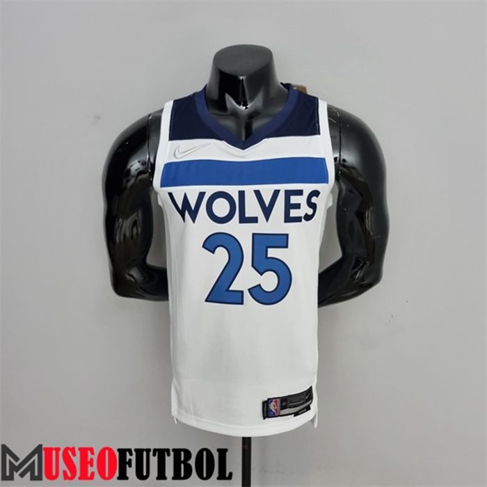 Camiseta Minnesota Timberwolves (Rosa #25) Blanco Royal 75 Aniversario