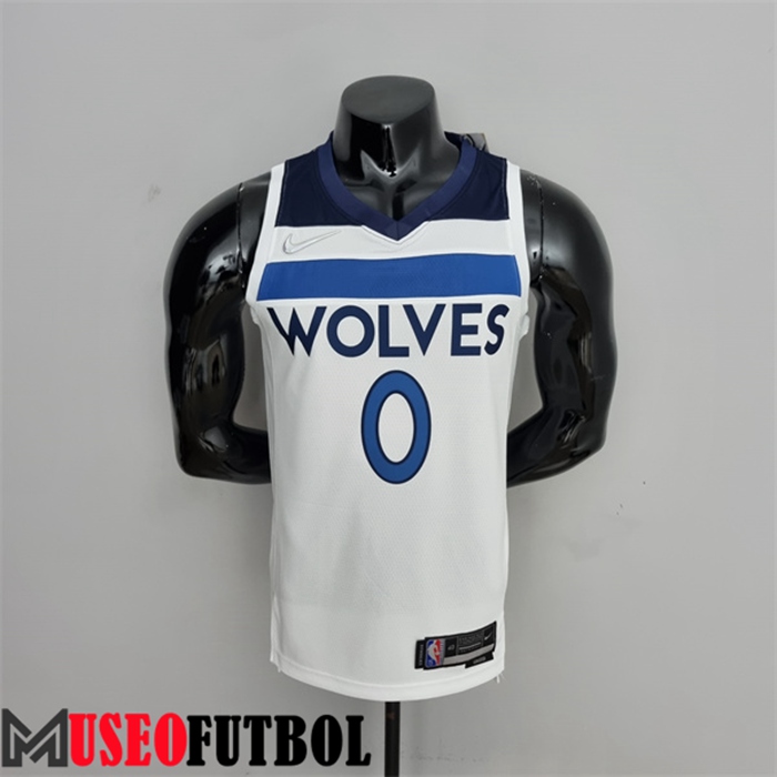 Camiseta Minnesota Timberwolves (Russell #0) Blanco Royal 75 Aniversario