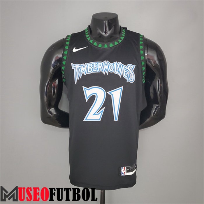 Camiseta Minnesota Timberwolves (Garnett #21) 2018 Retro Negro