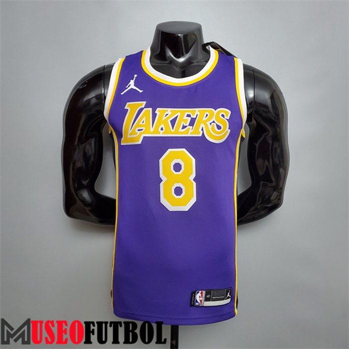 Camiseta Los Angeles Lakers (Bryant #8) Púrpura Escote Redondo Temático