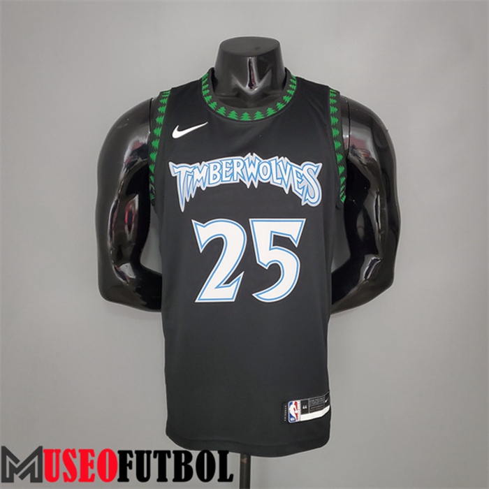 Camiseta Minnesota Timberwolves (Rosa #25) 2018 Retro Negro