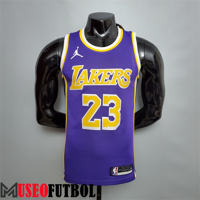 Camiseta Los Angeles Lakers (James #23) Púrpura Escote Redondo Temático