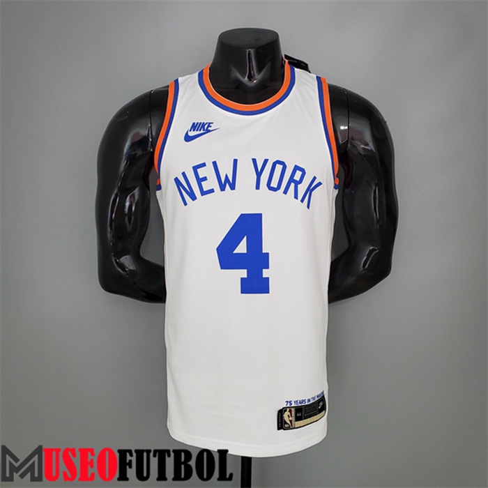 Camiseta New York Knicks (Rosa #4) Blanco 75 Aniversario