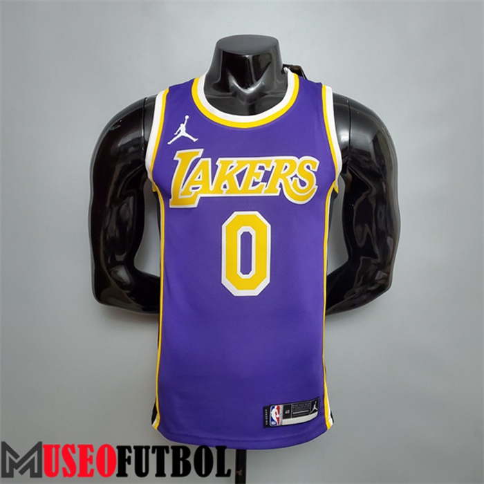 Camiseta Los Angeles Lakers (Kuzma #0) Púrpura Escote Redondo Temático