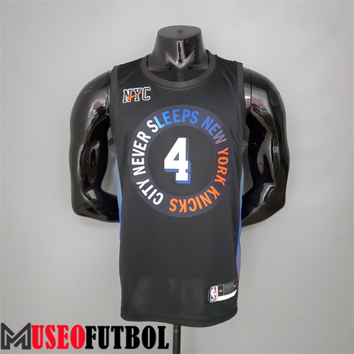 Camiseta New York Knicks (Rosa #4) Negro City Edition