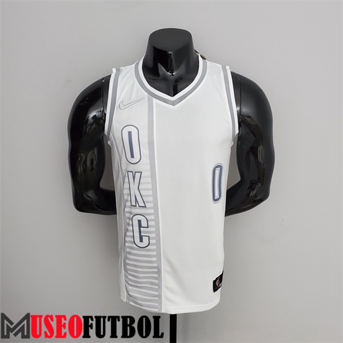 Camiseta Oklahoma City Thunder (Westbrook #0) Blanco 75 Aniversario City Edition