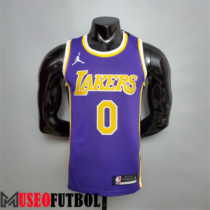 Camiseta Los Angeles Lakers (Young #0) Púrpura Escote Redondo Temático