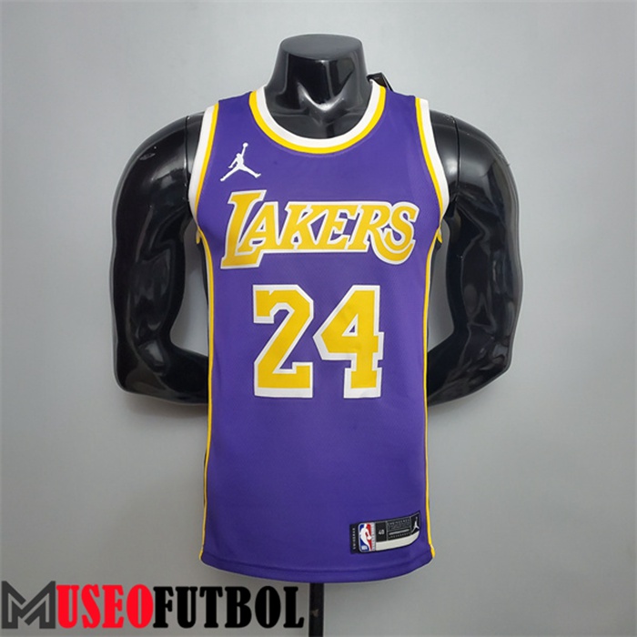 Camiseta Los Angeles Lakers (Bryant #24) Púrpura Escote Redondo Temático