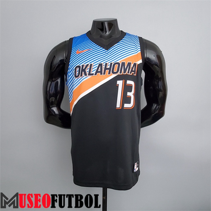 Camiseta Oklahoma City Thunder (George #13) Negro City Edition