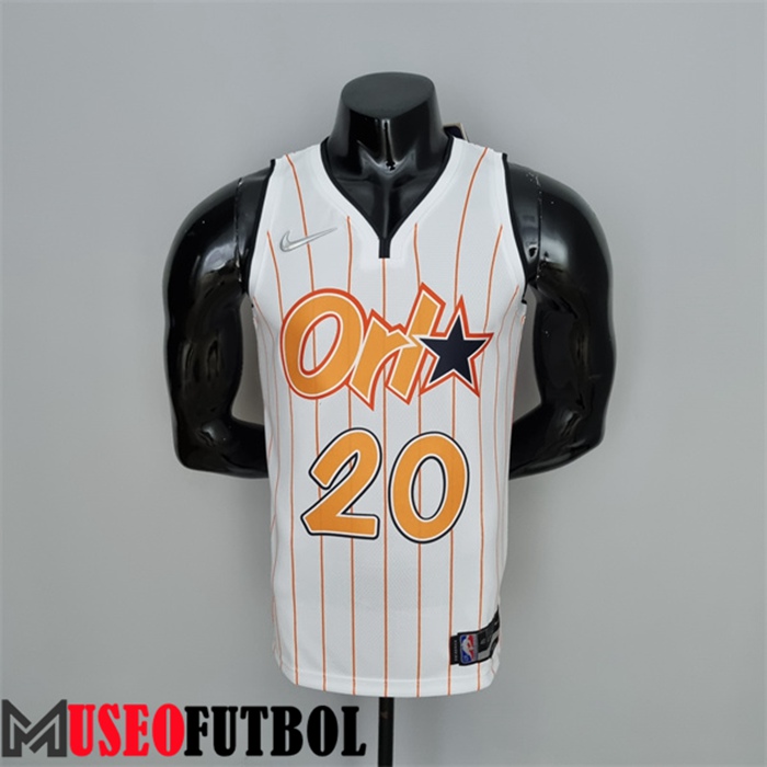 Camiseta Orlando Magic (Fultz #20) Blanco/Naranja 75 Aniversario