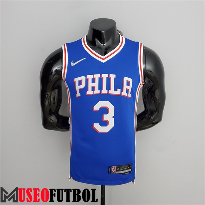 Camiseta Philadelphia 76ers (Iverson #3) Azul 75 Aniversario