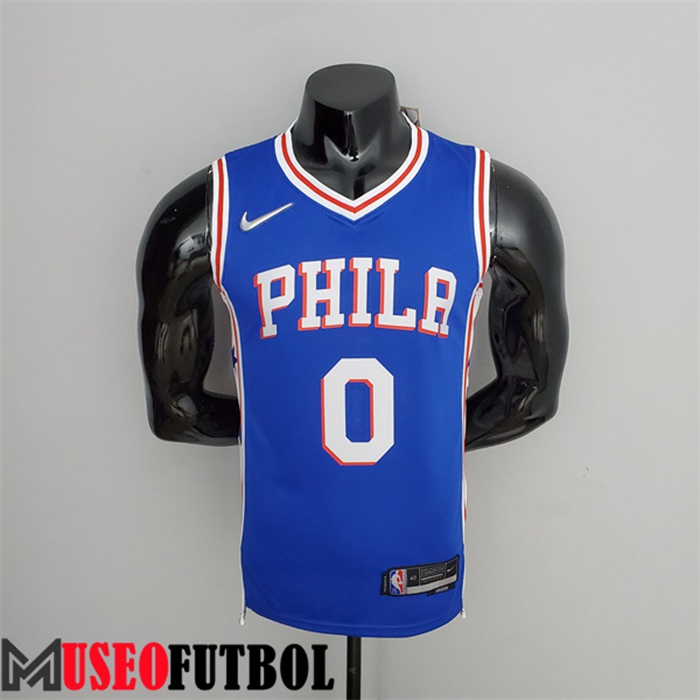 Camiseta Philadelphia 76ers (Maxey #0) Azul 75 Aniversario