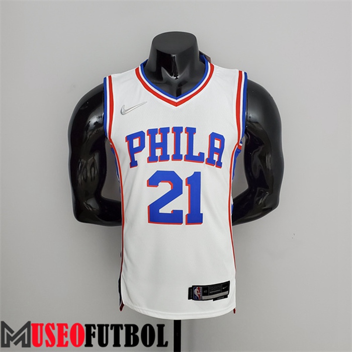 Camiseta Philadelphia 76ers (Embiid #21) Blanco 75 Aniversario