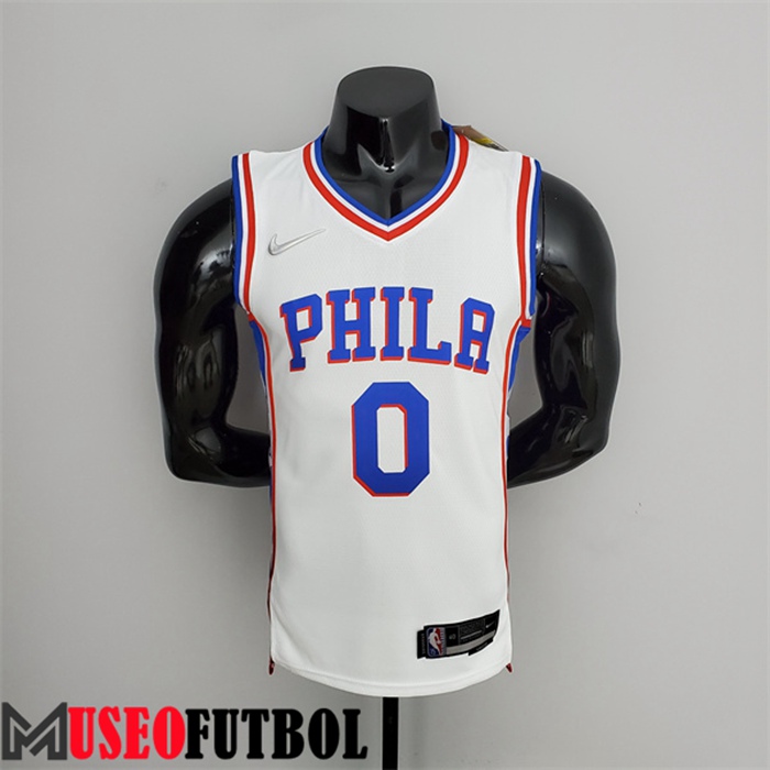 Camiseta Philadelphia 76ers (Maxey #0) Blanco 75 Aniversario