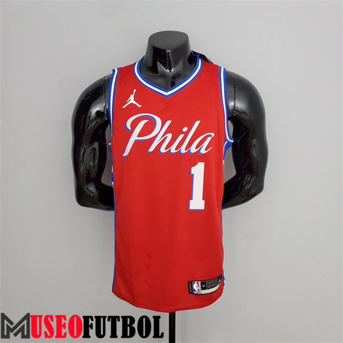 Camiseta Philadelphia 76ers (Harden #1) Rojo Cuello en V