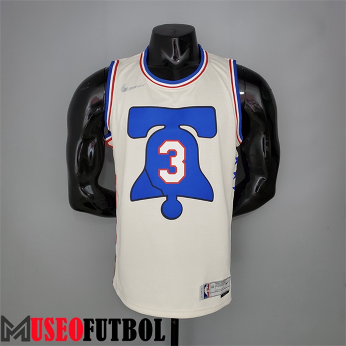 Camiseta Philadelphia 76ers (Iverson #3) 2021 Blanco Bonus Edition