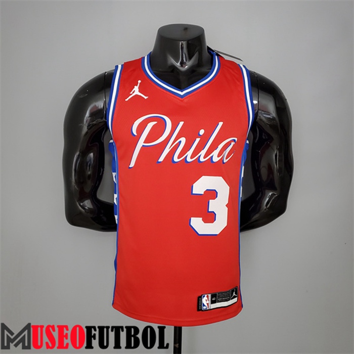 Camiseta Philadelphia 76ers (Iverson #3) 2021 Rojo Jordan Themed