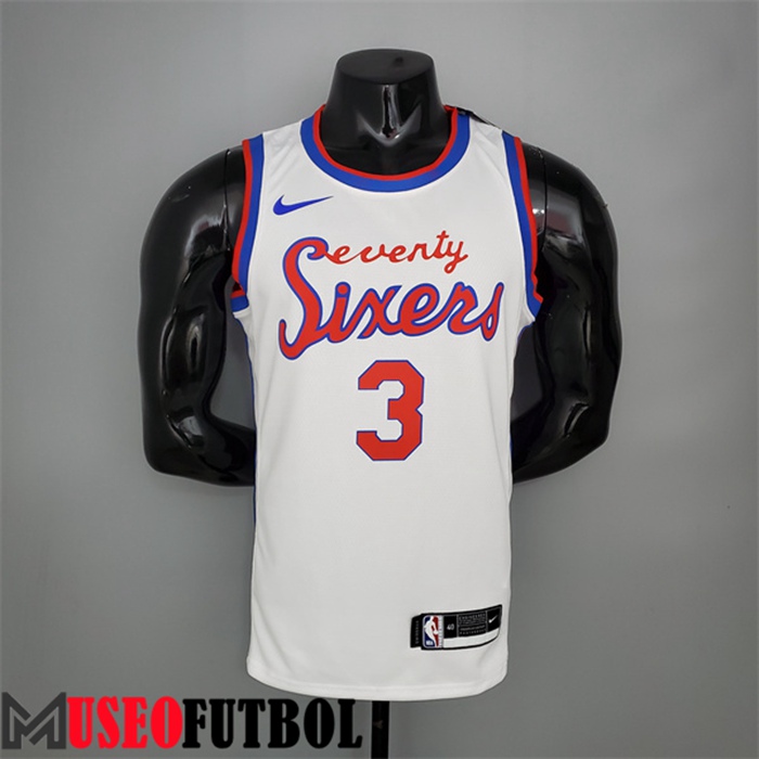 Camiseta Philadelphia 76ers (Iverson #3) 2021 Blanco Retro limited