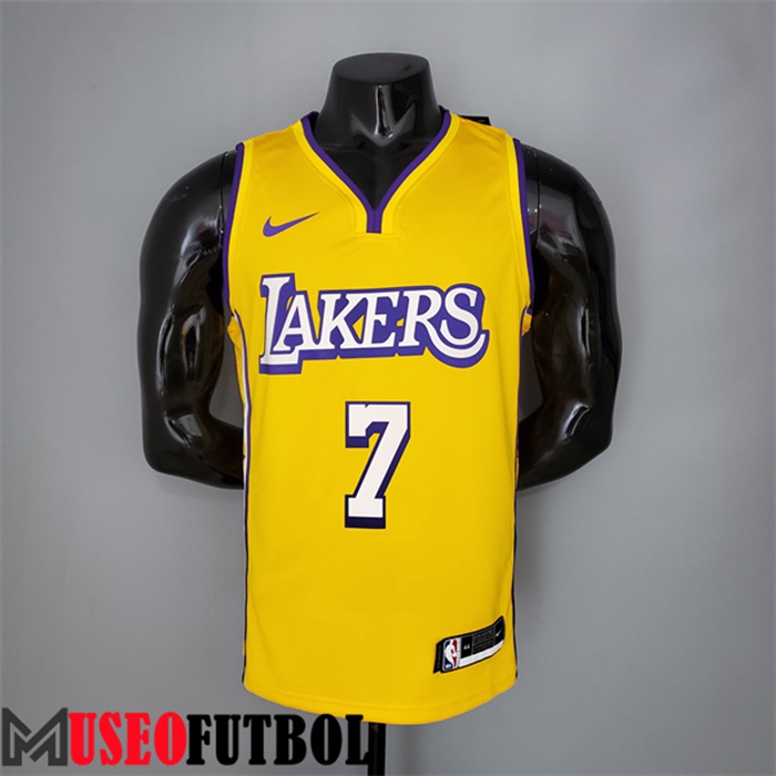 Camiseta Los Angeles Lakers (Anthony #7) Amarillo Anillo en V Edición City