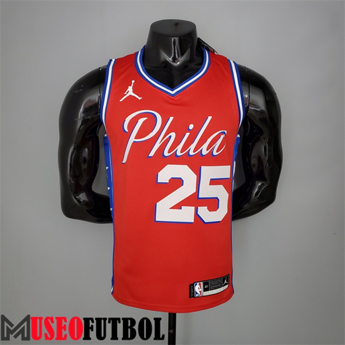 Camiseta Philadelphia 76ers (Simmons #25) 2021 Rojo Jordan Themed