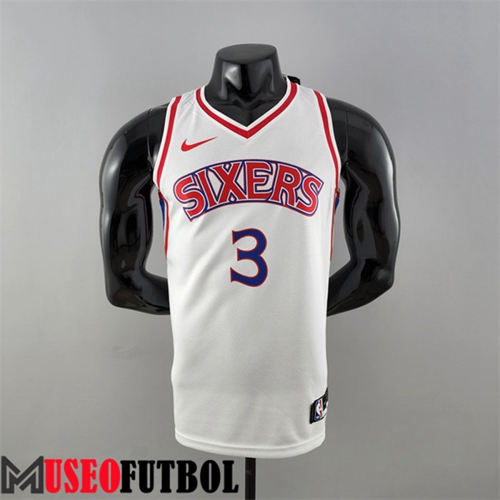 Camiseta Philadelphia 76ers (Iverson #3) Blanco Rookie