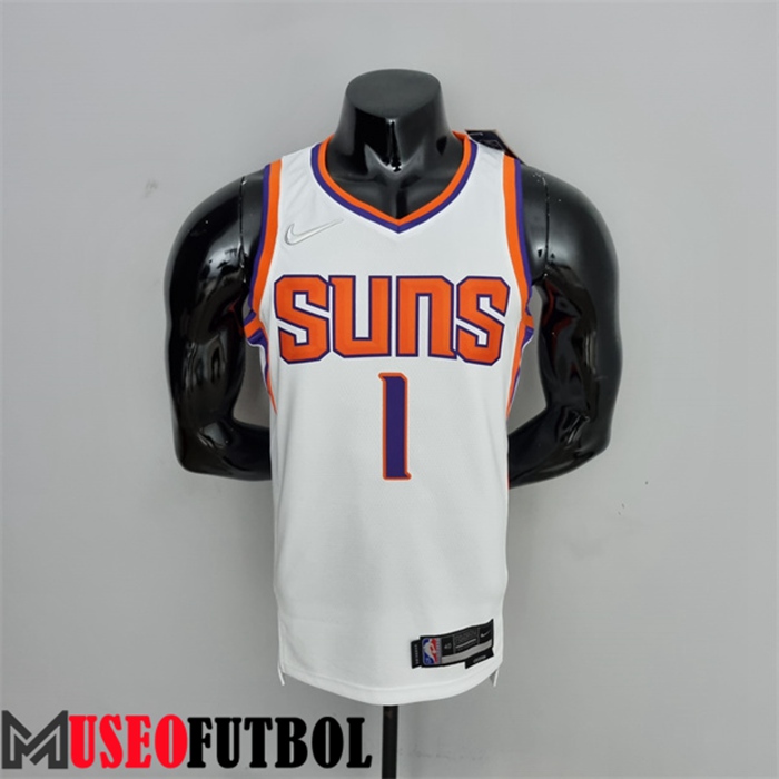 Camiseta Phoenix Suns (Booker #1) Blanco 75 Aniversario