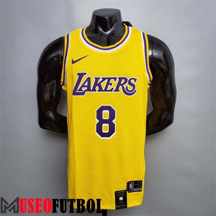 Camiseta Los Angeles Lakers (Bryant #8) Amarillo Escote redondo