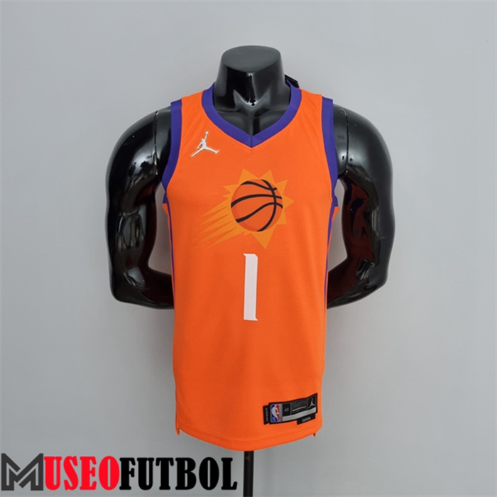 Camiseta Phoenix Suns (Booker #1) Naranja 75 Aniversario Jordan Theme