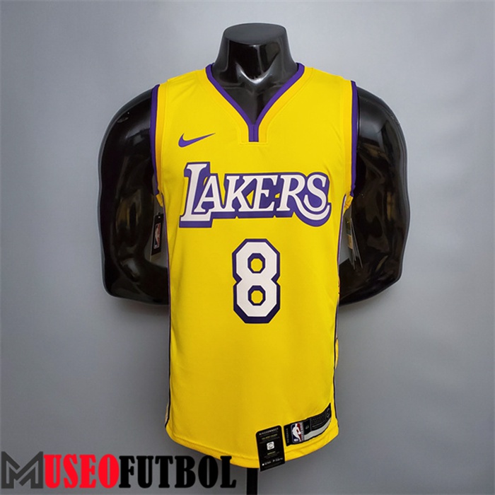 Camiseta Los Angeles Lakers (Bryant #8) Amarillo Anillo en V Edición City