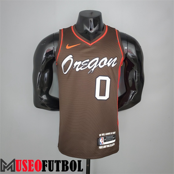 Camiseta Portland Trail Blazers (Lillard #0) 2021 Marrón City Edition