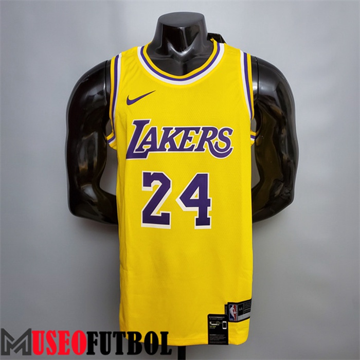 Camiseta Los Angeles Lakers (Bryant #24) Amarillo Escote redondo