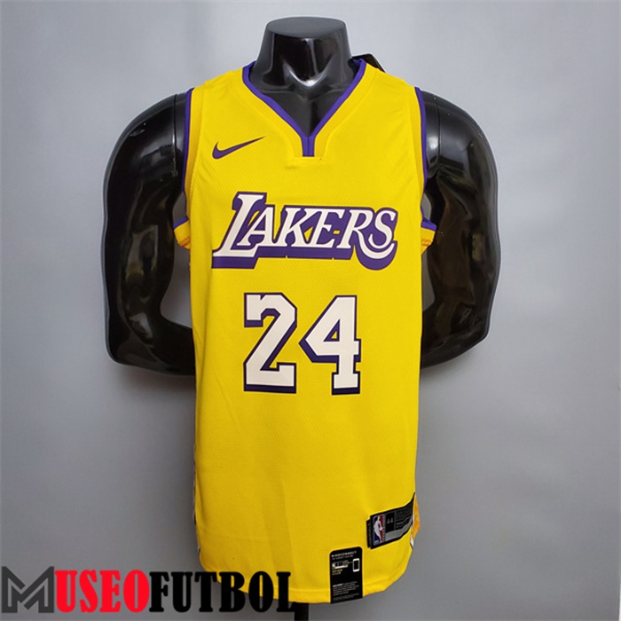 Camiseta Los Angeles Lakers (Bryant #24) Amarillo Anillo en V Edición City