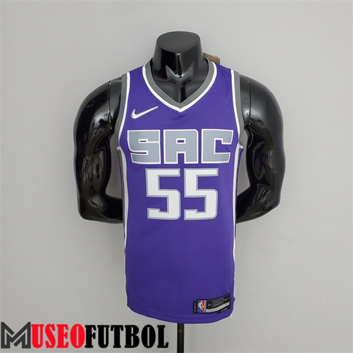 Camiseta Sacramento Kings (Williams #55) Negro/Púrpura 75 Aniversario